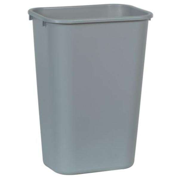 Can Trash Resin/Smooth Finish 41qt No Lid Gray Rectangle 12/Pk